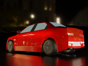 red car lowpoly 3D Model