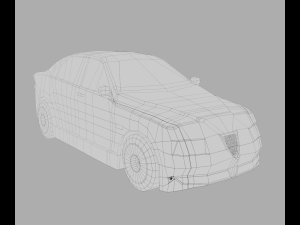 red car lowpoly 3D Model