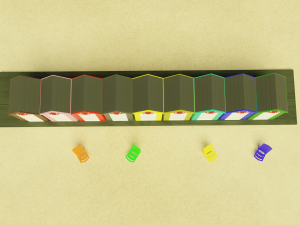 beach cabins and chairs 3D 模型