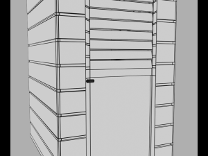 beach cabins and chairs 3D 模型