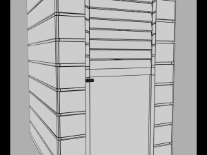 beach cabins and chairs 3D Model