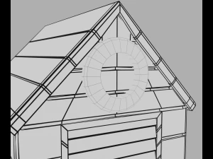 beach cabins and chairs 3D Model