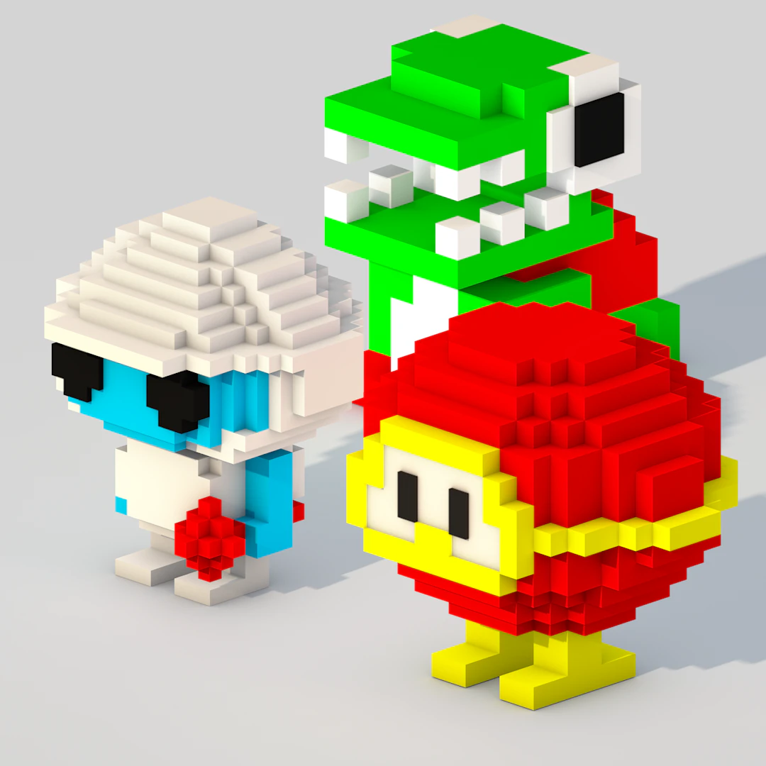 dig dug - triple pack 3D Print Model .c4d .max .obj .3ds .fbx .stl .blend 