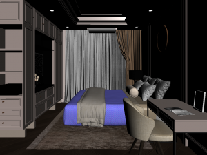 bed neoclassic design 3D 모델