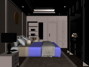 bed neoclassic design 3D 모델