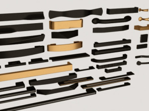 Furniture drawer handle set 3D Model