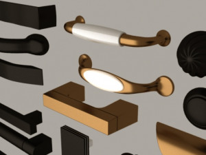 Furniture drawer handle set 3D Model