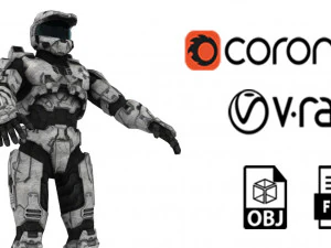 Setelan ciber poli rendah Model 3D