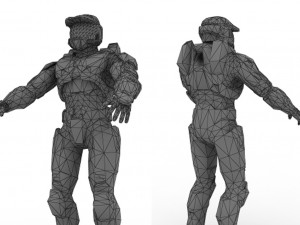 Ciber suit low poly 3D Model