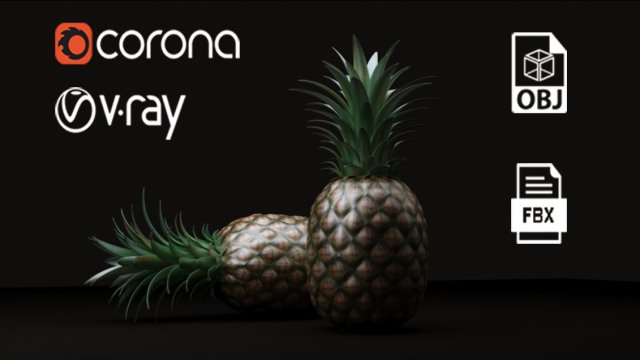 Pineapple 3Dモデル .c4d .max .obj .3ds .fbx .stl .blend