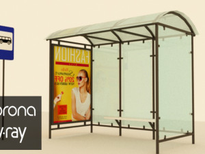 Bus stop station 3D Model