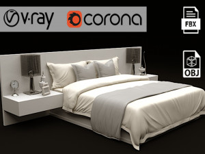 Modern bed 01 3D Model