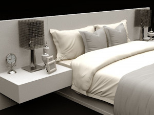 Modern bed 01 3D Model