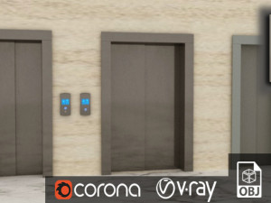Elevator doors 3D Model