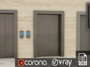 Elevator doors 3D Model
