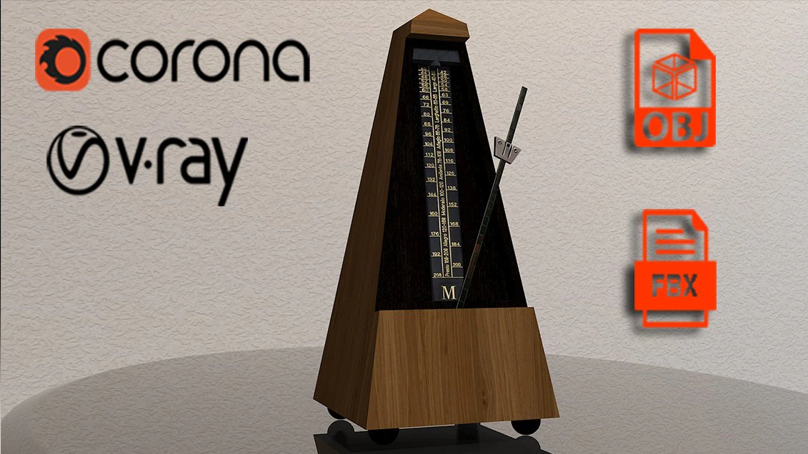 Metronome 3D Model .c4d .max .obj .3ds .fbx .stl .blend 