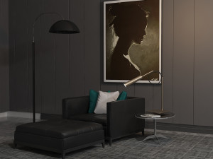 Leather couch Modello 3D