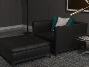 Leather couch Modello 3D