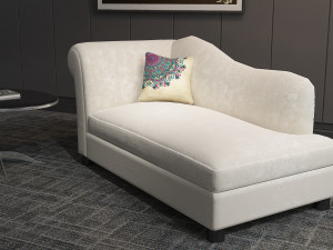 European off-white color fabric sofa Modelo 3D