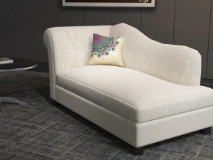 European off-white color fabric sofa 3D Model