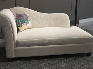 European off-white color fabric sofa Modelo 3D