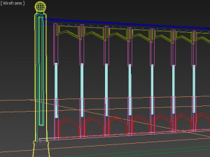 Fence with railings 3Dモデル