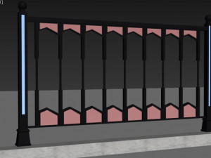 Fence with railings 3Dモデル