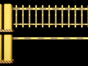 Barrier gates ticket machine parking lot 3D Model