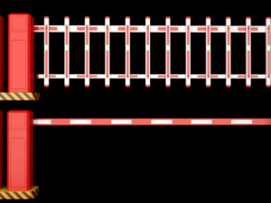 Barrier gates ticket machine parking lot 3D Model