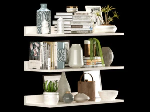 Shelving system set 3D Model