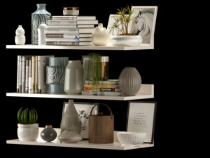 Shelving system set 3D Model