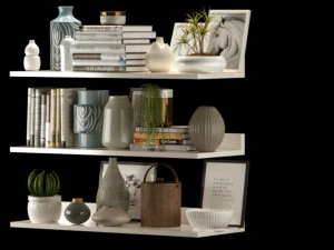 Shelving system set 3D Model