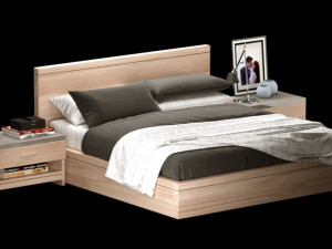 Double bed modern 01 3D Model
