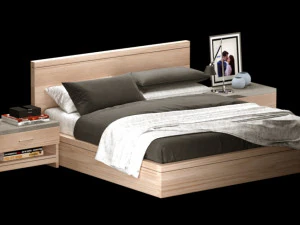 Double bed modern 01 3D Model
