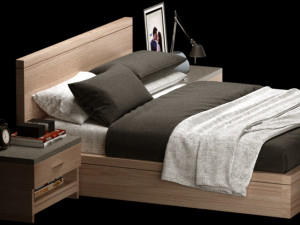 Double bed modern 01 3D Model