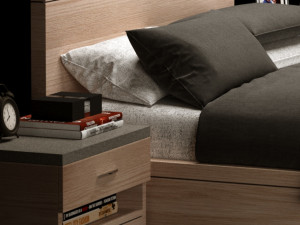 Double bed modern 01 3D Model