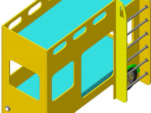 बस के रूप में शिशु पालना 3D मॉडल