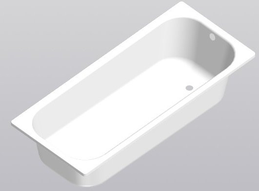 Steel bath L1600 3D 모델 .c4d .max .obj .3ds .fbx .stl .blend 