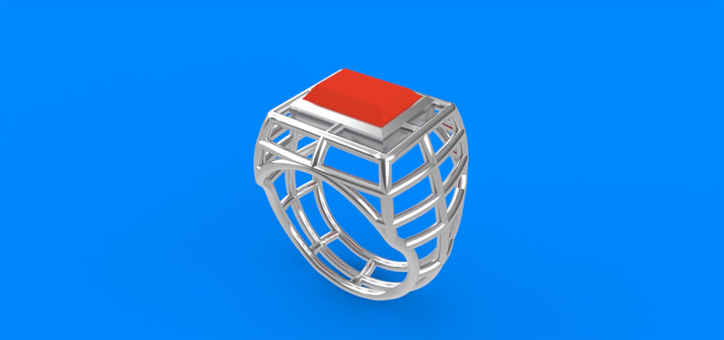 Mens Net Ring 3D Принт Модель .c4d .max .obj .3ds .fbx .stl .blend 