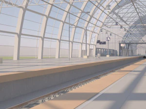 हाई स्पीड रेलवे 3D मॉडल