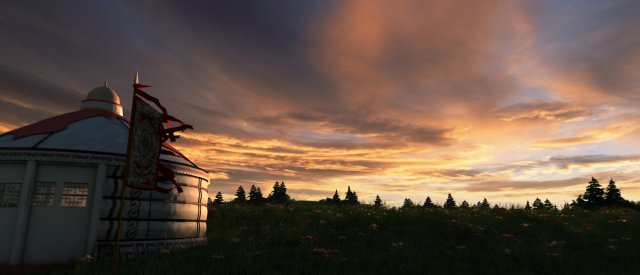 mongolian grassland Model 3D .c4d .max .obj .3ds .fbx .stl .blend 