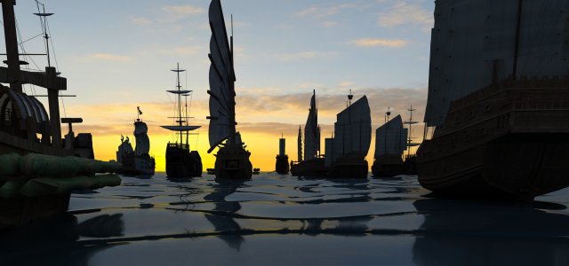 ancient fleet 3D Model .c4d .max .obj .3ds .fbx .stl .blend 