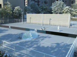 tennis court 3D-Modell