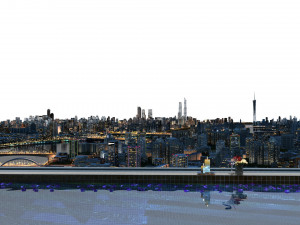 city night scene 3D मॉडल