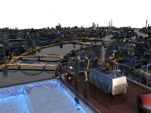 city night scene Modèle 3D