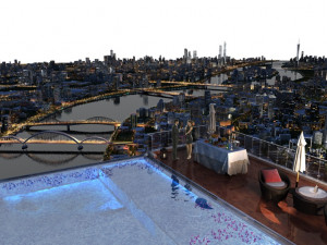 city night scene 3D-Modell