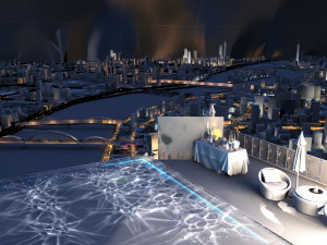 city night scene 3D-Modell