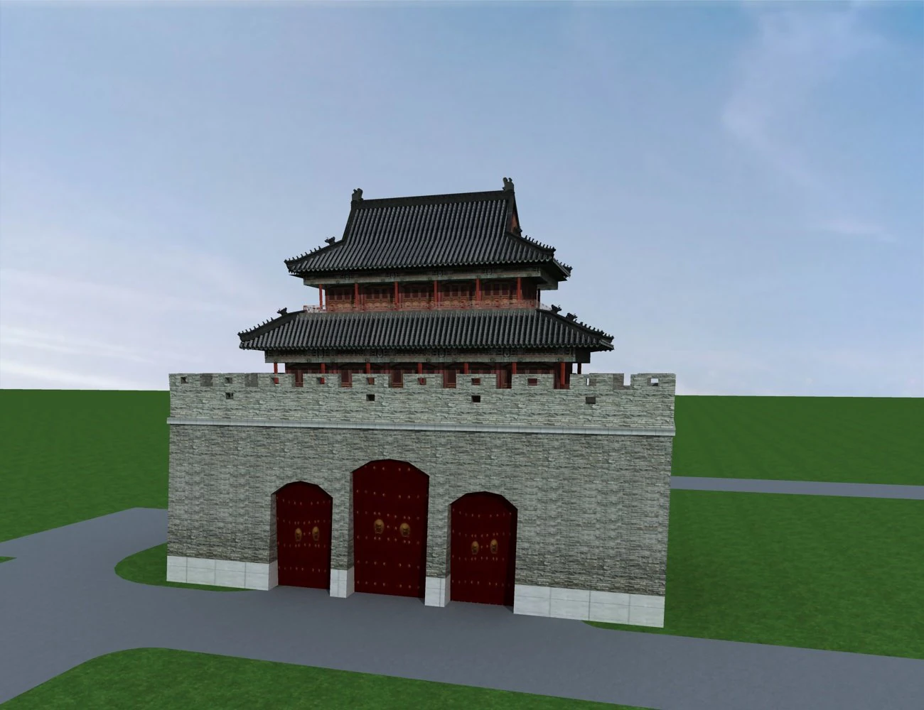 city gate tower 3D Model .c4d .max .obj .3ds .fbx .stl .blend