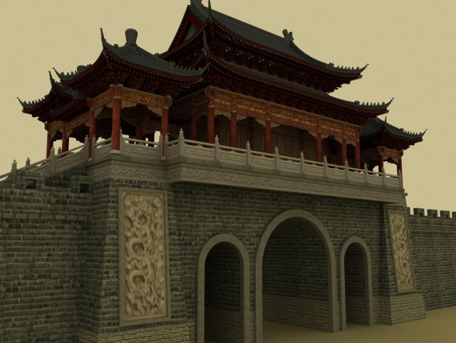 gatehouse 3D Model .c4d .max .obj .3ds .fbx .stl .blend 