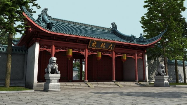 ancient garden 3D 模型 .c4d .max .obj .3ds .fbx .stl .blend 